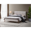Omax Decor Exton Upholstered Platform Queen Bed in Cream Fabric