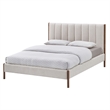 Omax Decor Exton Upholstered Platform Queen Bed in Cream Fabric