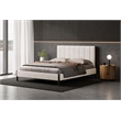 Omax Decor Exton Upholstered Platform Queen Bed in Cream Fabric
