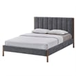 Omax Decor Exton Upholstered Platform Queen Bed in Dark Gray Fabric