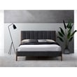 Omax Decor Exton Upholstered Platform Queen Bed in Dark Gray Fabric