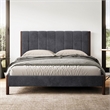 Omax Decor Exton Upholstered Platform Queen Bed in Dark Gray Fabric