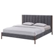 Omax Decor Exton Upholstered Platform King Bed in Dark Gray Fabric