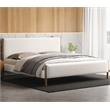Omax Decor Liana Upholstered Platform King Bed in White Boucle Fabric