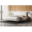 Omax Decor Liana Upholstered Platform King Bed in White Boucle Fabric