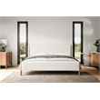 Omax Decor Liana Upholstered Platform King Bed in White Boucle Fabric