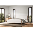 Omax Decor Liana Upholstered Platform King Bed in White Boucle Fabric