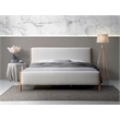 Omax Decor Liana Upholstered Platform King Bed in White Boucle Fabric