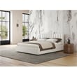 Omax Decor Jaxon Upholstered Platform Queen Bed in White Boucle Fabric
