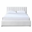 Omax Decor Jaxon Upholstered Platform Queen Bed in White Boucle Fabric