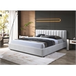 Omax Decor Jaxon Upholstered Platform King Bed in White Boucle Fabric