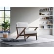 Omax Decor Zola Solid Wood and Fabric Upholstered Accent Armchair in White
