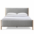 Omax Decor Liana Upholstered Platform Queen Bed in Gray Boucle Fabric
