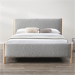 Omax Decor Liana Upholstered Platform Queen Bed in Gray Boucle Fabric