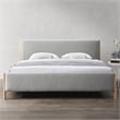 Omax Decor Liana Upholstered Platform King Bed in Gray Boucle Fabric