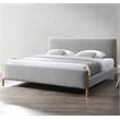 Omax Decor Liana Upholstered Platform King Bed in Gray Boucle Fabric