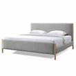 Omax Decor Liana Upholstered Platform King Bed in Gray Boucle Fabric
