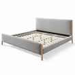 Omax Decor Liana Upholstered Platform King Bed in Gray Boucle Fabric