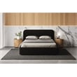 Omax Decor Upholstered Platform Queen Bed in Black Boucle Fabric