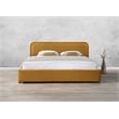 Omax Decor Upholstered Platform King Bed in Mustard Boucle Fabric