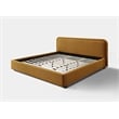 Omax Decor Upholstered Platform King Bed in Mustard Boucle Fabric
