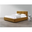 Omax Decor Venice Upholstered Platform Queen Bed in Mustard Boucle Fabric