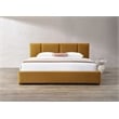 Omax Decor Venice Upholstered Platform King Bed in Mustard Boucle Fabric