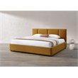 Omax Decor Venice Upholstered Platform King Bed in Mustard Boucle Fabric