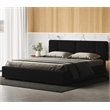 Omax Decor Venice Upholstered Platform King Bed in Black Boucle Fabric