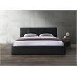 Omax Decor Venice Upholstered Platform King Bed in Black Boucle Fabric