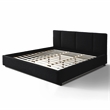 Omax Decor Venice Upholstered Platform King Bed in Black Boucle Fabric