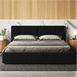 Omax Decor Venice Upholstered Platform King Bed in Black Boucle Fabric