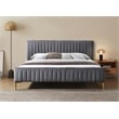 Omax Decor Julia Upholstered Fabric King Platform Bed in Green Velvet