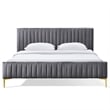 Omax Decor Julia Upholstered Fabric King Platform Bed in Green Velvet