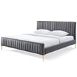 Omax Decor Julia Upholstered Fabric King Platform Bed in Green Velvet
