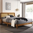 Omax Decor Liam Wooden Queen size Platform Bed with Rattan Headboard