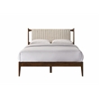 Omax Decor Ella Wooden Queen size Platform Bed in Walnut and Beige