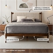 Omax Decor Ella Wooden Queen size Platform Bed in Walnut and Beige
