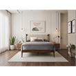 Omax Decor Ella Wooden Queen size Platform Bed in Walnut and Beige