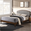 Omax Decor Grace Wooden Queen size Platform Bed in Walnut and Gray