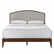 Omax Decor Grace Wooden Queen size Platform Bed in Walnut and Gray