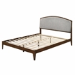 Omax Decor Grace Wooden Queen size Platform Bed in Walnut and Gray