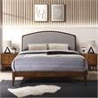 Omax Decor Grace Wooden Queen size Platform Bed in Walnut and Gray