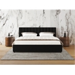 Omax Decor Jaxon Upholstered Platform King Bed in Black Boucle Fabric