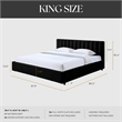 Omax Decor Jaxon Upholstered Platform King Bed in Black Boucle Fabric