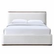Omax Decor Aspen Upholstered Platform Queen Bed in White Cream Boucle Fabric