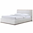Omax Decor Aspen Upholstered Platform Queen Bed in White Cream Boucle Fabric