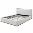 Omax Decor Aspen Upholstered Platform Queen Bed in White Cream Boucle Fabric