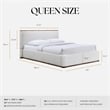 Omax Decor Aspen Upholstered Platform Queen Bed in White Cream Boucle Fabric