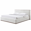 Omax Decor Aspen Upholstered Platform King Bed in White Cream Boucle Fabric
